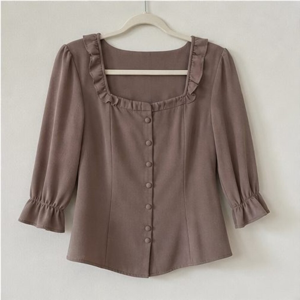 Taupe Pleated Blouse